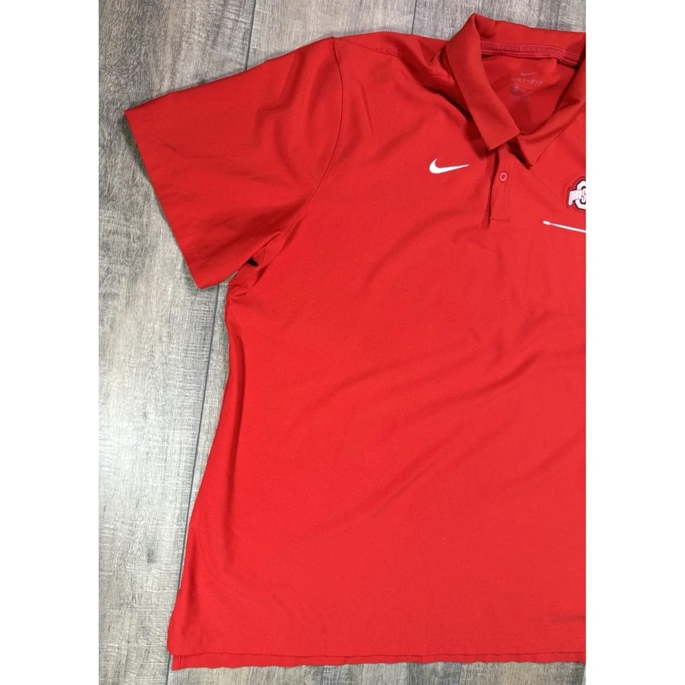 Ohio State Buckeyes Shirt Polo Mens 2XL Nike Dri Fit On Field Golf NCAA Football